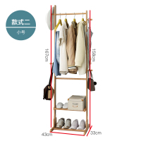 戴劲 简易衣帽架置物架多功能现代小收纳架简约家用挂衣架落地卧室 [加粗加固]稳固43双层简易衣帽架