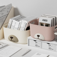 泽熙 T2109 收纳盒家用防尘ins学生宿舍桌面化妆品整理盒加厚储物盒[大中小组合装]奶茶色