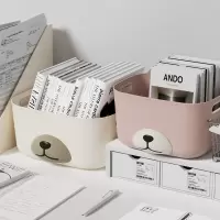 泽熙 T2109 收纳盒家用防尘ins学生宿舍桌面化妆品整理盒加厚储物盒[大中小组合装]粉色