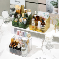 泽熙 [ZT2259]桌面化妆品收纳盒厨房整理盒子收纳筐家用抽屉塑料储物盒 透明色 4格+3格