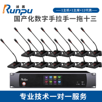 润普Runpu RP-YS6800 国产化有线手拉手系统专业工程会议话筒带视像跟踪功能软杆长杆鹅颈麦一拖十三
