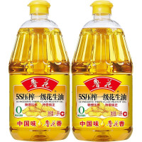鲁花 压榨一级花生油1.8L*2桶装 大桶装食用油