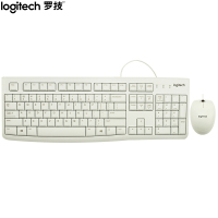 罗技(Logitech)罗技MK120 键鼠套装 有线键鼠套装 办公键鼠套装 电脑键盘 笔记本键盘 全尺寸 白色