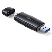 绿联 80191 CM304 SD+TF二合一3.0读卡器 USB-C3.0高速读卡器 适用单反相机监控记录仪存储内存卡