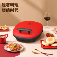 利仁(Liven)电饼铛家用双面加热煎饼烙饼锅煎烤机加深烤盘 电煎锅 红色LPBC-100