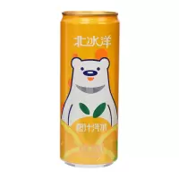 北冰洋 橘汁汽水330ml*6罐 果汁碳酸饮料整箱