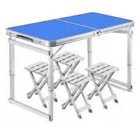 三吒 折叠桌一桌四椅户外餐桌野餐露营桌椅
