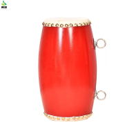 冀美629-YG6 秧歌舞蹈陕北腰鼓木质腰鼓牛皮腰鼓打击乐器 15cm+背带+鼓棒+方巾+红绸