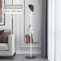 戴劲 大理石铁艺衣帽架落地简易衣服卧室家用置物收纳简约现代挂衣架子 黑色大理石+白色圆饼