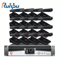 润普Runpu RP-9800P-16 有线手拉手标准集成解决方案(手拉手主机+主席单元+代表单元)会议鹅颈麦