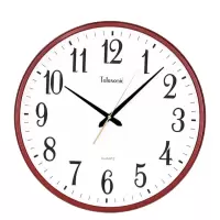 天王星居家客厅挂钟简约时尚餐厅会议室优美的现代大气家用钟表 (直径43厘米) 金色/暗红色 单个