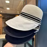 2025春夏新款防晒帽子女镂空透气遮阳防紫外线渔夫帽宽帽檐鸭舌帽3759A