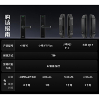 德施曼 指纹锁智能门锁 小嘀指纹密码锁 电子锁家用防盗门锁密码锁APP智联C级锁芯 V7