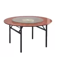 三吒 圆餐桌1.8米带转盘可折叠家用酒店饭店餐桌