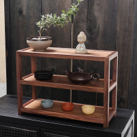 茶具茶壶茶桌置物架博古架 三层收纳架43*16*30cm