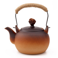 陶壶煮茶壶泡茶提梁围炉电陶炉专用单壶 祥云竹把提梁壶[1280毫升]