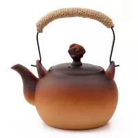 陶壶煮茶壶泡茶提梁围炉电陶炉专用单壶 祥云竹把提梁壶[1280毫升]