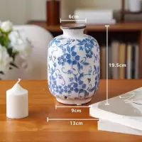 中式青花瓷水培花瓶陶瓷花器摆件 [小号]冰裂纹/青花瓷/个