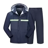 SAFEMAN君御 N211-1A带反光条雨衣套装户外电动车自行车耐穿防水 藏青色 L