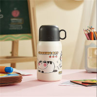 物生物JV012354-0460-BS喵团子儿童保温杯460ML-奶牛喵喵白