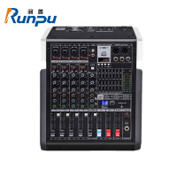 润普Runpu RP-TY4S-G200W 专业调音台功放一体机4路调音台 200W功放带两路立体声1路AUX辅助输出