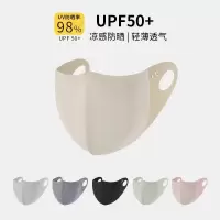 新款无痕冰丝防晒口罩女防紫外线夏季骑行护眼角透气全脸遮阳面罩3759A