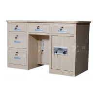 臻远BXZ-04 钢制保险桌可投币收银财务桌1.2m白木纹五斗电子锁