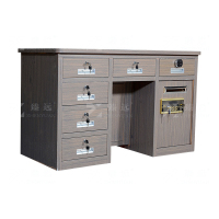 臻远BXZ-07 钢制保险桌可投币收银财务桌1.2m黑枫木六斗电子锁