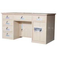 臻远BXZ-15 钢制保险桌可投币收银财务桌1.4m白木纹六斗电子锁