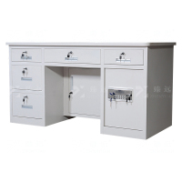 臻远BXZ-18 钢制保险桌可投币收银财务桌1.4m白色五斗电子锁