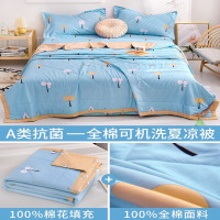 米奇喵全棉夏凉被空调被100%纯棉新疆棉花被芯夏被可机洗夏季春秋薄被子美好心情150x200cm