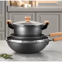 康巴赫乐享麦饭石三件套32cm+26cm+22cm