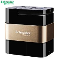 施耐德 多国通用旅行插座 电源转换器 多国转换插座 黑底金色