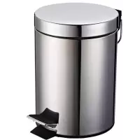 三吒 垃圾桶5L 不锈钢垃圾桶脚踏翻盖时尚家用卫生间厨房客厅办公室垃圾桶