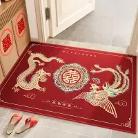 新中式入户门地垫结婚进门脚垫婚房门口红地毯家用新款喜字门垫