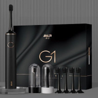 拜尔G1 豪华版电动牙刷成人充电智能声波便携礼盒装 水墨黑