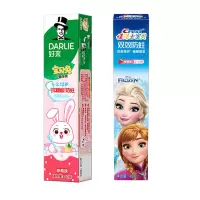 组合装 佳洁士双效防蛀儿童牙膏冰雪奇缘2-12岁40克 DARLIE好来牙膏宝贝兔儿童牙膏草莓味40g
