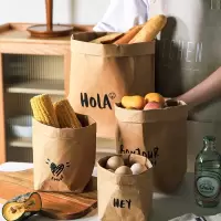 日式牛皮纸收纳袋加厚食品级冰箱果蔬面包防油打包防水包装袋3759Z
