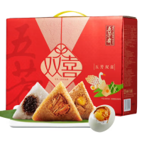 五芳斋五芳双喜粽子礼盒1200g(猪肉粽*2豆沙粽*2栗子猪肉粽*2真空咸蛋*6)