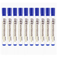 得力 6817白板笔水性可擦拭白板笔 蓝色一盒10支