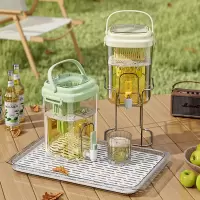 冷水壶家用储水带龙头泡茶桶冰镇果汁饮料桶户外野餐凉茶壶3759Z