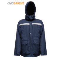CMCBRIGHT 防寒棉衣 保暖舒适透气 帽子可拆卸 多口袋反光条 J23005 藏青 L