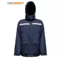 CMCBRIGHT 防寒棉衣 保暖舒适透气 帽子可拆卸 多口袋反光条 J23005 藏青 L