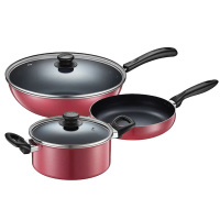 苏泊尔套锅三件套不粘锅加厚耐用炒锅汤锅煎锅组合TP2404E