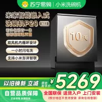米家小米嵌入式洗碗机18套P20免水洗单消毒单烘干洗消存一体机135℃热风烘干智能识污QMDW1803M