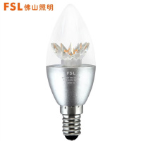 佛山照明(FSL) LED水晶尖泡E14小螺口 银色-6.5W-白光6500K