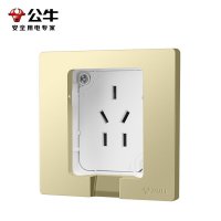 公牛(bull)GTBZ223 金色10A内嵌入式隐形隐藏插座冰箱空调专用86型墙壁上固定式扩展面板