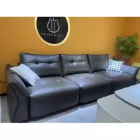 科朔真皮沙发现代简约小户型长沙发工厂展厅实拍网红沙发F630