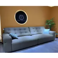 科朔真皮沙发现代简约小户型长沙发工厂展厅实拍网红沙发F622