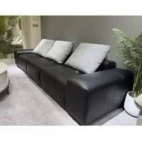 科朔真皮沙发现代简约长沙发工厂展厅实拍网红沙发F609B